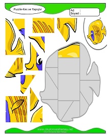 Puzzle Kes Yapıştır Çalışma Sayfaları